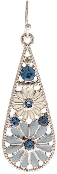 Rain Silver Blue Flower Drop Earring