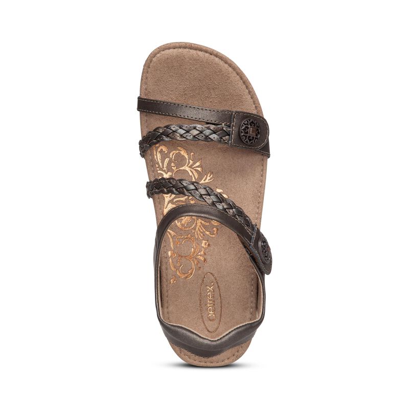 Aetrex Jillian Q Braid Bronze