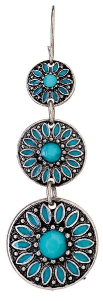 Rain 3 Blue Flower Medallion Earrings