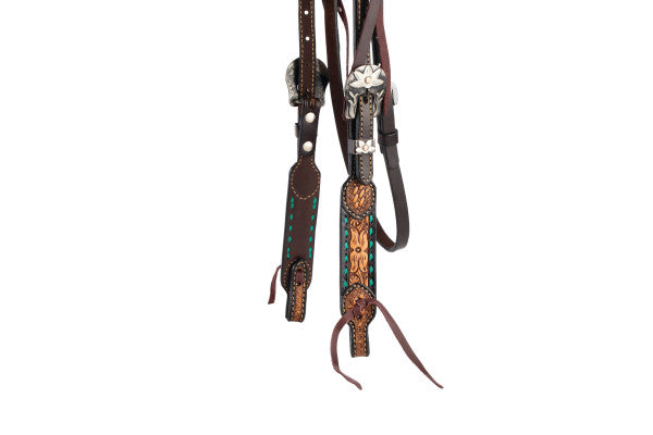 Floral Buckstitch Band Headstall