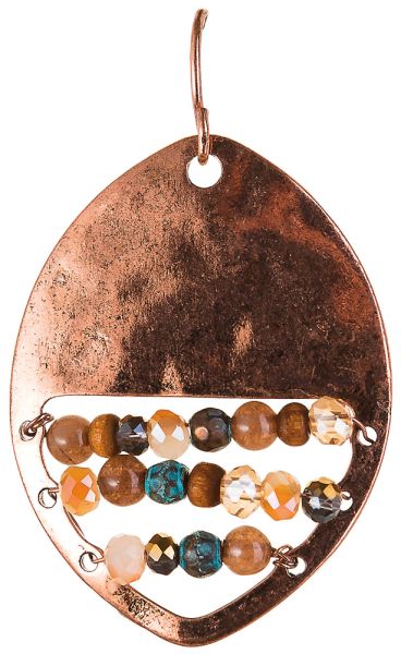 Rain Copper Beads Oval Abacus Earring