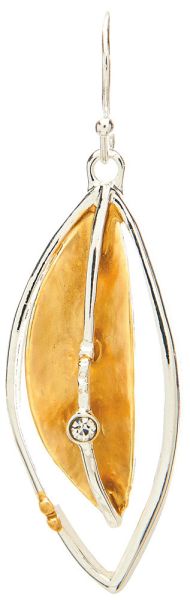 Rain Silver Gold Foil Artistic Leaf Earring