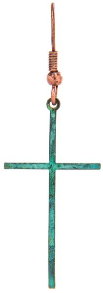 Rain Narrow Cross Earring