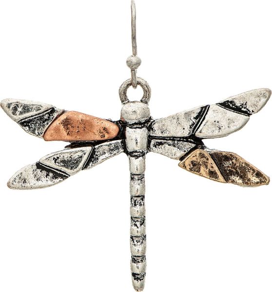 Rain Multi Metal Dragonfly Earring