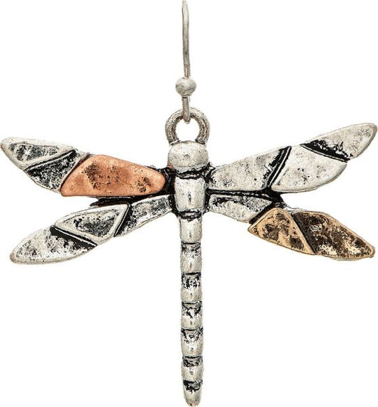 Rain Multi Metal Dragonfly Earring