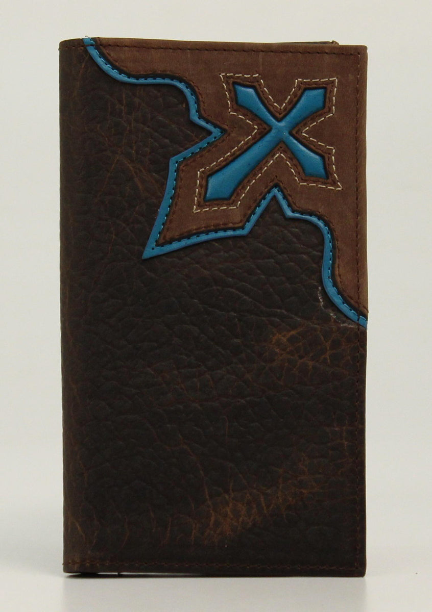 Nocona Blue Cross Overlay Rodeo Wallet
