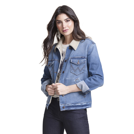 Wrangler Retro Premium Denim Fleece Collar Coat