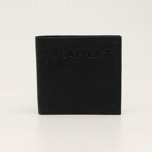 Ariat Plain Black Pressed Logo Bifold Wallet