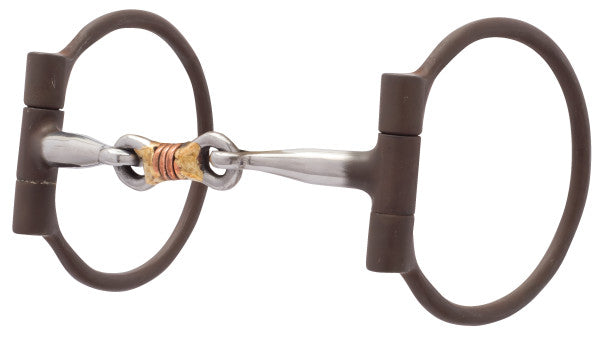 Weaver 5" Sweet Iron Copper Wire Wrapped Dogbone Mouth All Purpose Offset D Ring Snaffle Bit