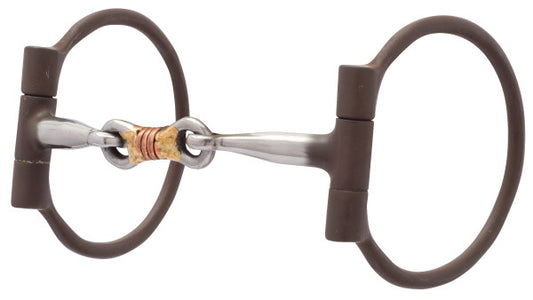 Weaver 5" Sweet Iron Copper Wire Wrapped Dogbone Mouth All Purpose Offset D Ring Snaffle Bit