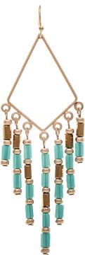 Rain Blue/Brown Tubed Fringe Earring