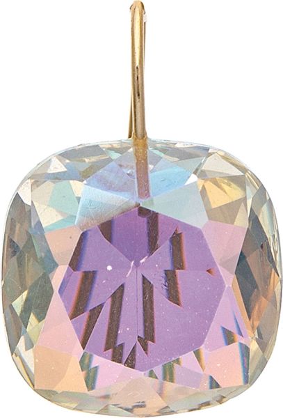 Rain Gold Aurora Borealis Clear Faceted Gem Drop Earring