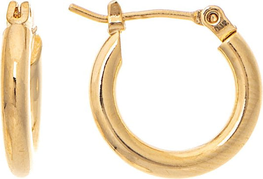 Rain Gold Little 1/2" Hypoallergenic Pin Catch Hoop Earring
