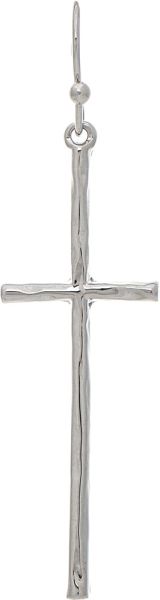 Rain Silver Narrow Cross Earrings