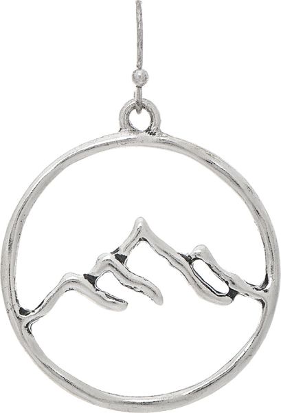 Rain Silver Mountain Range Silhouette Earring
