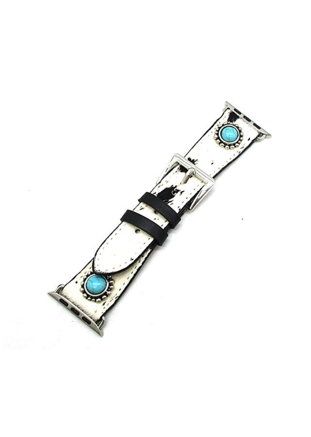 Snowing West Western Cowhide and Concho Stretch Apple Watch Band