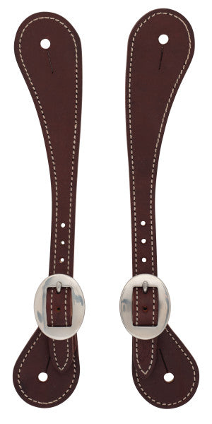 Weaver Mens Shaped Burgundy Latigo Leather Spur Straps
