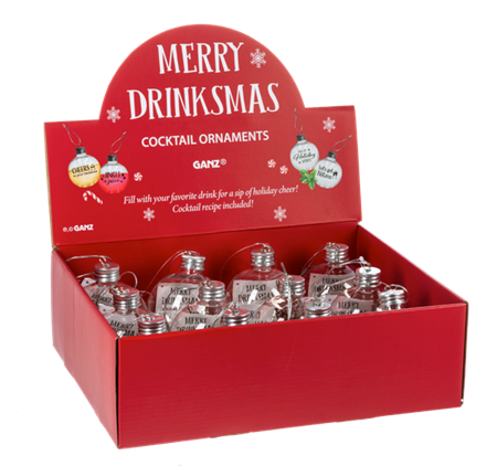 Ganz Merry Drinksmas Cocktail Ornaments
