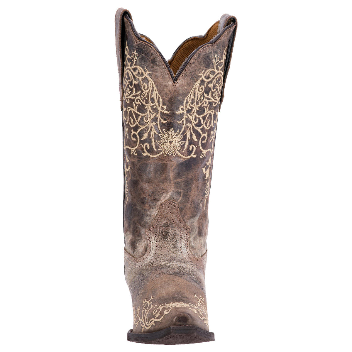 Laredo Jasmine Bone Embroidered Snip Toe