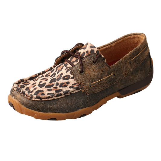 Twisted X Boat Shoe Distressed Brown/Leopard