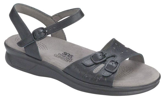 SAS Duo Quarter Strap Sandal Black Black