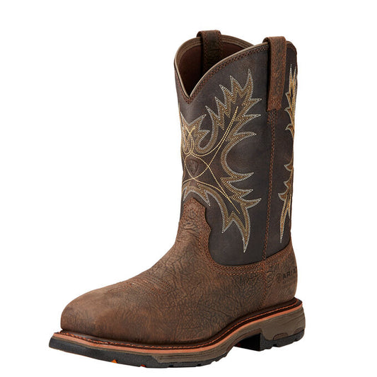 Ariat WorkHog Wide Square Toe Bruin Brown/Coffee Composite Toe Waterproof EH