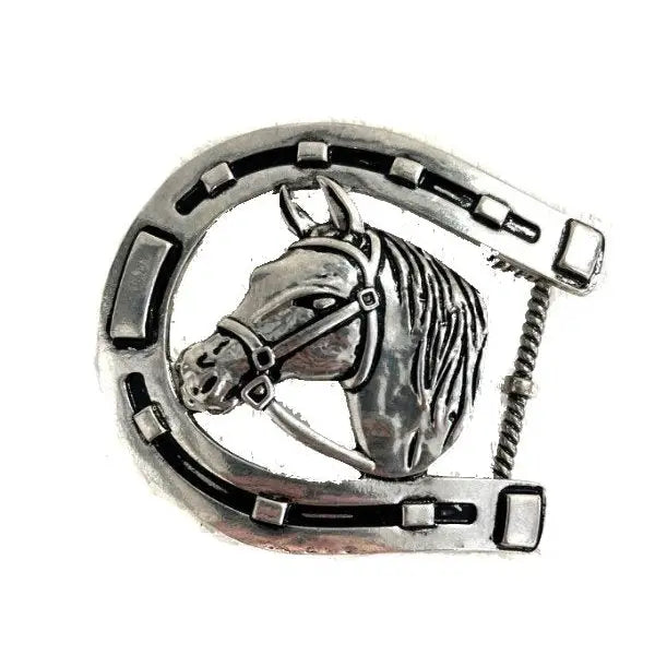 Snowing West Western Horse Head Belt Buckle