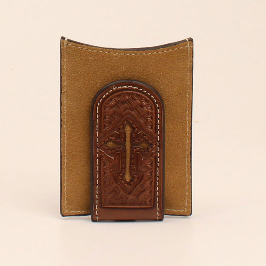 Nocona Roughout Cross Cutout Money Clip