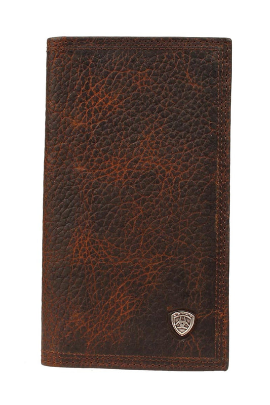 Ariat Chocolate Oiled Triple Stitch Rodeo Wallet