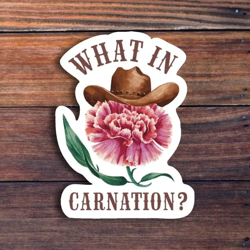 Sticker Horse What in Carnation Sticker