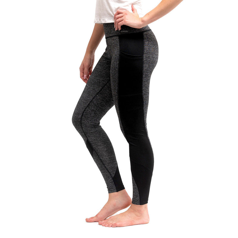Fitkicks Crossover Colorblocked Leggings Gray
