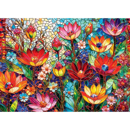 Leanin Tree Stained Glass Mosaic Meadow Puzzle