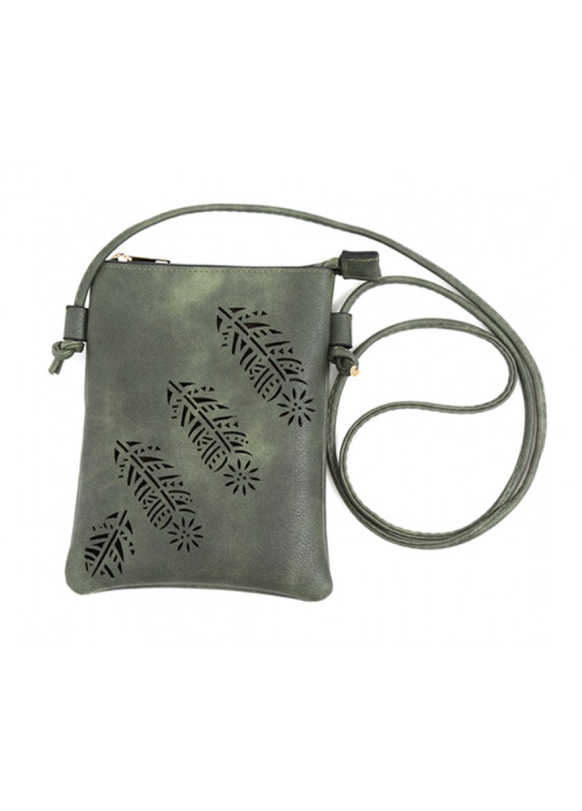 Shine Mark Accessories Feather Crossbody Bag