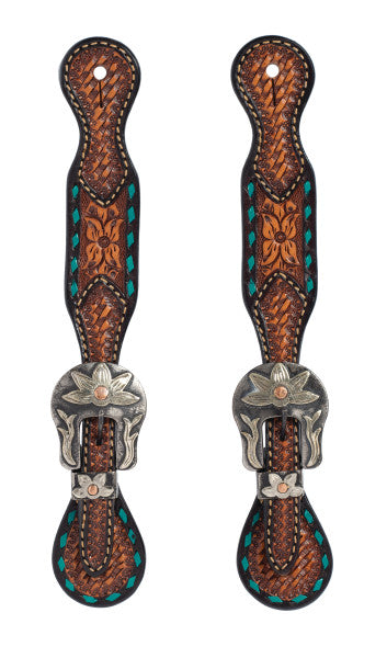 Weaver Turquoise Cross Spur Straps