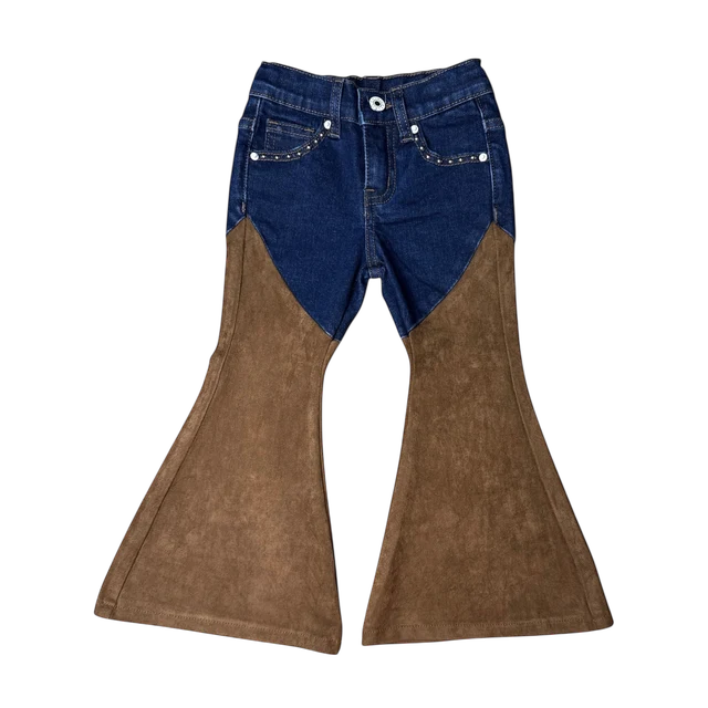 Shea Baby Denim & Suede Jeans
