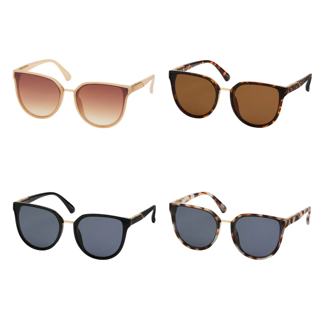 Blue Gem Jade Inlay Cat Eye Sunglasses