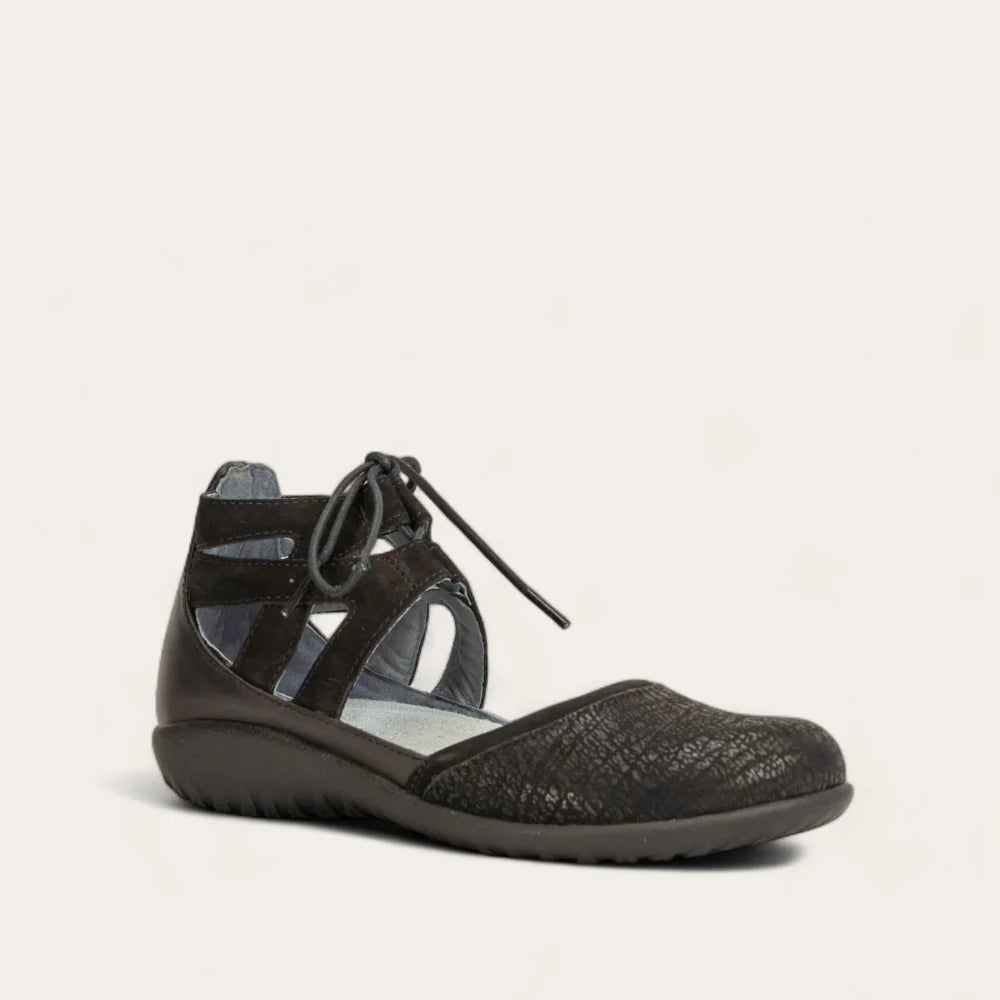 Naot Kata Black Crackle Velvet Combination