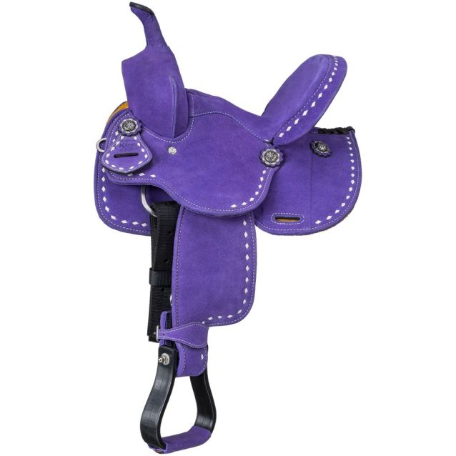King Series Stratford Suede Barrel Saddle Purple