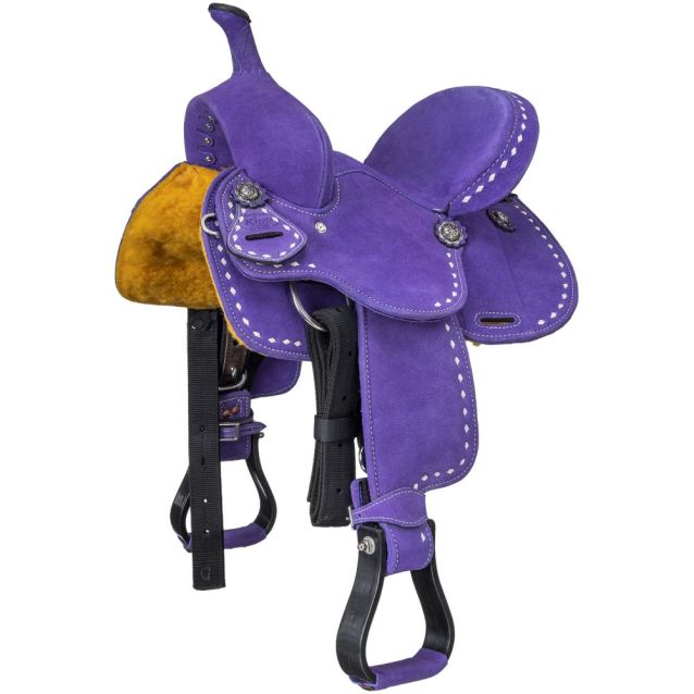 King Series Stratford Suede Barrel Saddle Purple