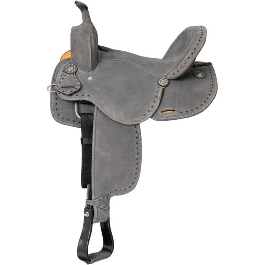 King Series Stratford Suede Barrel Saddle Gray