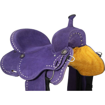 King Series Stratford Suede Barrel Saddle Purple