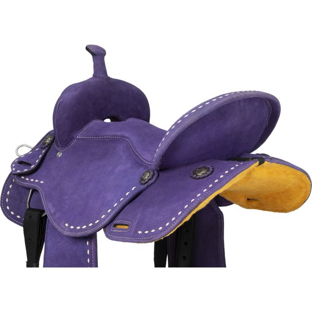King Series Stratford Suede Barrel Saddle Purple