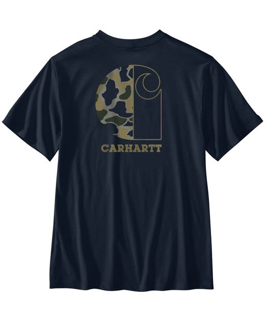Carhartt Relaxed Fit Lightweight Short-Sleeve Pocket Camo Graphic T-Shirt Black