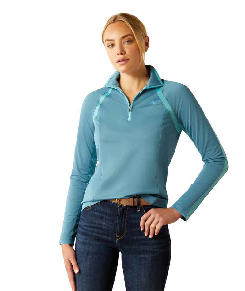 Ariat Sunstopper 3.0 1/4 Zip Baselayer Storm Blue