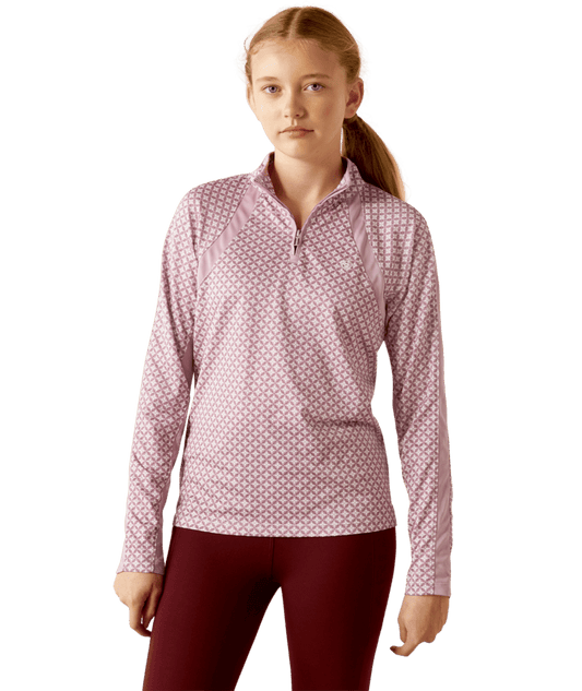 Youth Ariat Sunstopper 1/4 Zip Lavender Mist Tile