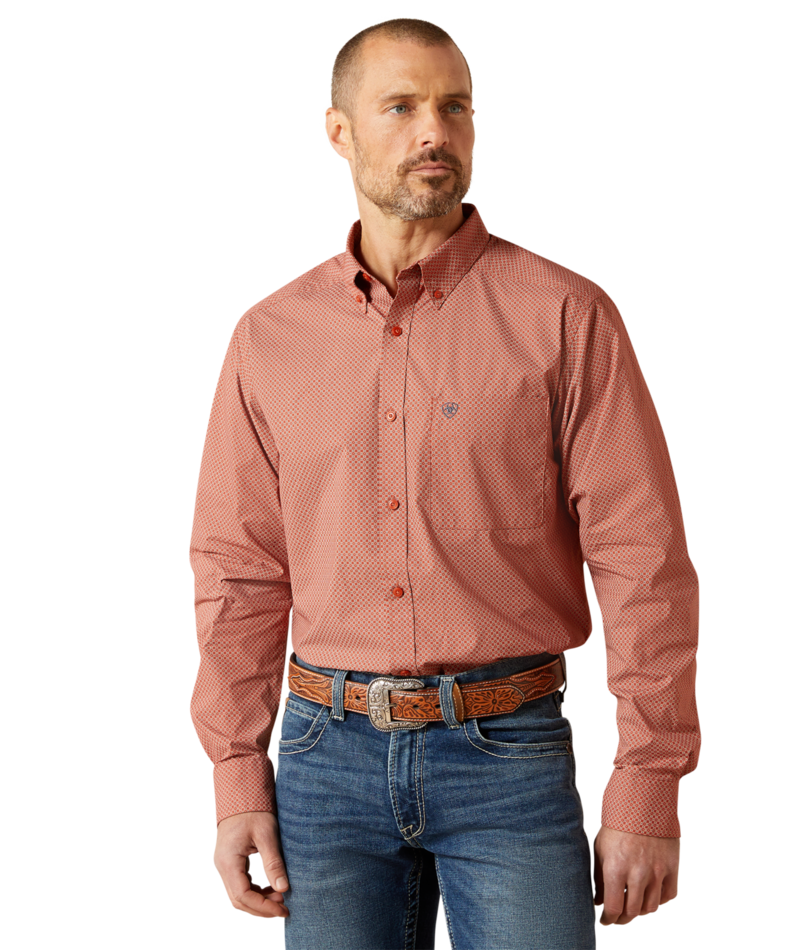Ariat Warren Fitted Shirt Rust Red