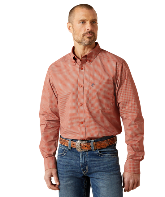 Ariat Warren Fitted Shirt Rust Red