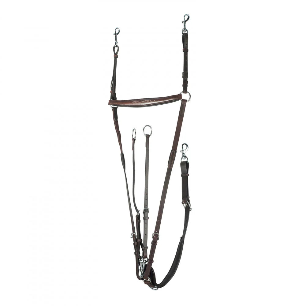 Horze Venice Combined Running Martingale Breastplate - Dark Brown