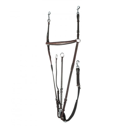 Horze Venice Combined Running Martingale Breastplate - Dark Brown