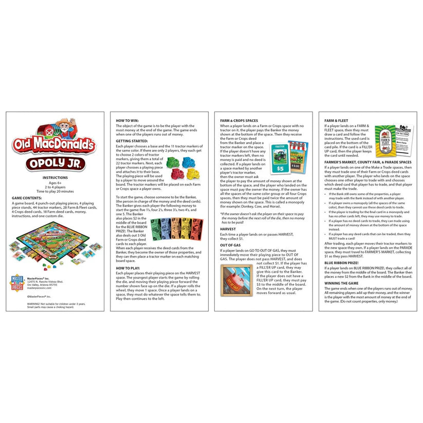 Leanin Tree Old MacDonald's Opoly Jr